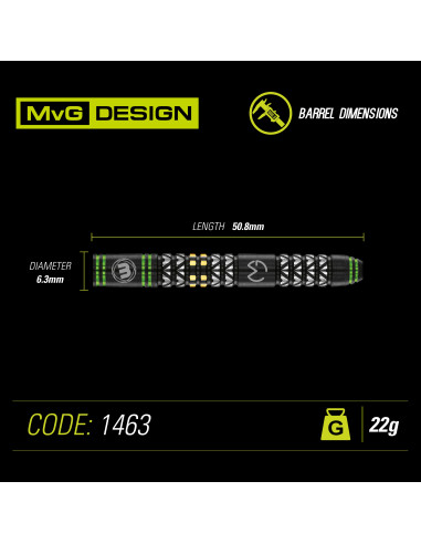 Rzutki Lotki Dart Winmau MvG VANTAGE 22g Wolfram