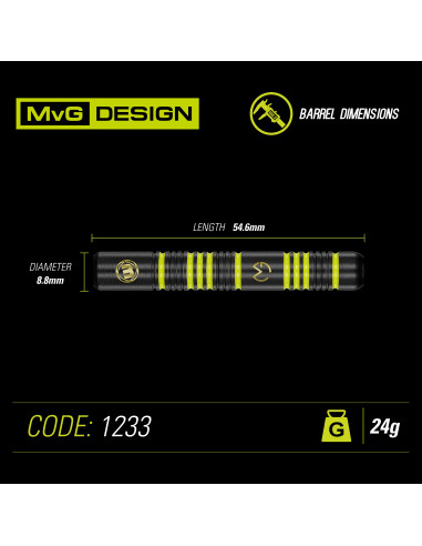 Rzutki Lotki Dart Winmau MvG AMBITION Steel 24g