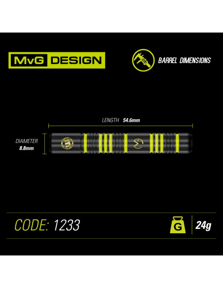 Rzutki Lotki Dart Winmau MvG AMBITION Steel 24g