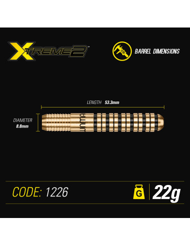 Rzutki Lotki Dart Winmau XTREME 2 BRASS Steel 22g