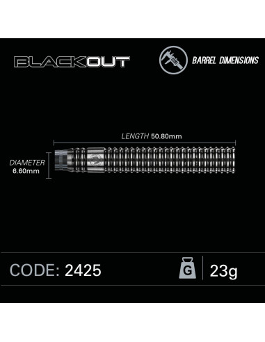 LOTKI RZUTKI DART WINMAU BLACKOUT 23G 90% WOLFRAM