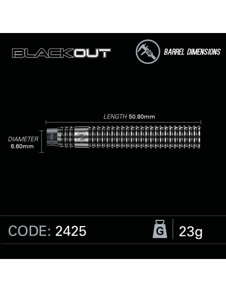 LOTKI RZUTKI DART WINMAU BLACKOUT 23G 90% WOLFRAM