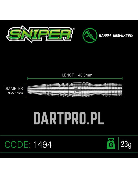 LOTKI RZUTKI DART WINMAU SNIPER 23G 90% WOLFRAM