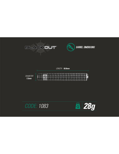 LOTKI RZUTKI DART WINMAU BLACKOUT 28G 90% WOLFRAM