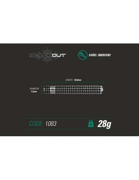 LOTKI RZUTKI DART WINMAU BLACKOUT 28G 90% WOLFRAM