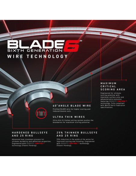 WINMAU BLADE 6 tarcza sizalowa dart ZESTAW 90 elem