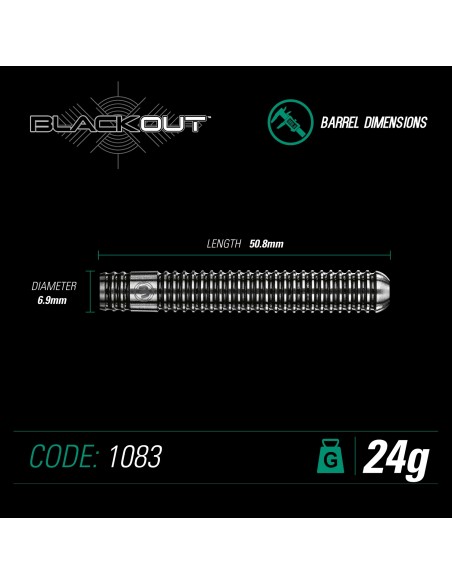 LOTKI RZUTKI DART WINMAU BLACKOUT 24G 90% WOLFRAM