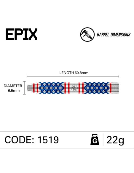LOTKI RZUTKI DART WINMAU EPIX 22G 90% WOLFRAM
