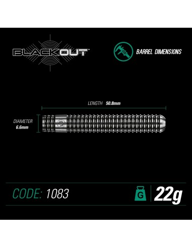 LOTKI RZUTKI DART WINMAU BLACKOUT 22G 90% WOLFRAM