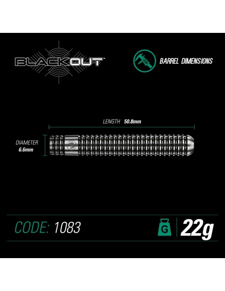 LOTKI RZUTKI DART WINMAU BLACKOUT 22G 90% WOLFRAM