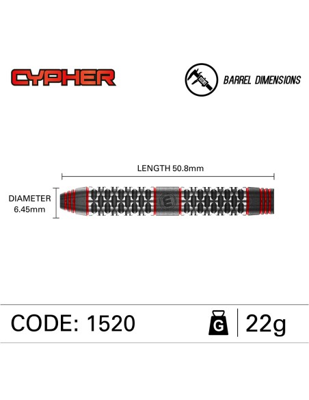 LOTKI RZUTKI DART WINMAU CYPHER 22G 90% WOLFRAM