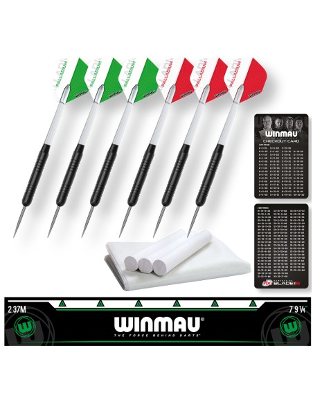 ZESTAW DO DARTA Tarcza Lotki Rzutki Winmau Professional Darts Set Diamond Plus Szafka