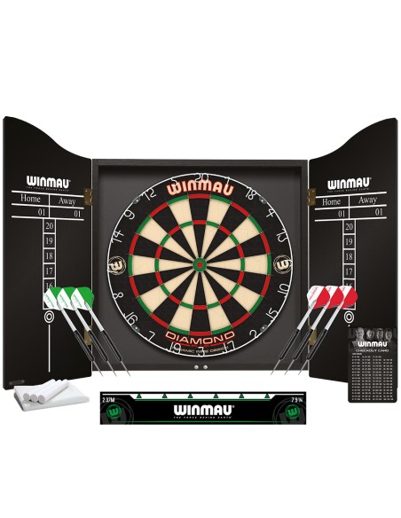 ZESTAW DO DARTA Tarcza Lotki Rzutki Winmau Professional Darts Set Diamond Plus Szafka