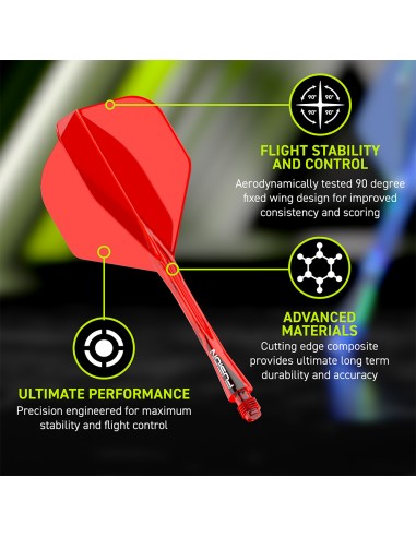 SHAFTY PIÓRKA SYSTEM WINMAU FUSION CZERWONE SHORT