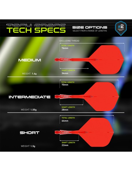 SHAFTY PIÓRKA SYSTEM WINMAU FUSION CZERWONE SHORT