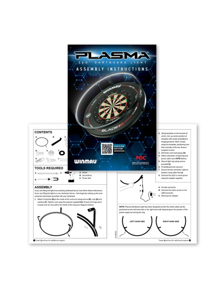 Zestaw Dart OŚWIETLENIE + OPONA Winmau Plasma Winmau Pro Line Surround