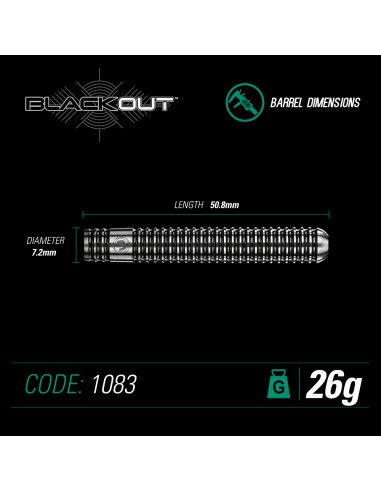 LOTKI RZUTKI DART WINMAU BLACKOUT 25G 90% WOLFRAM