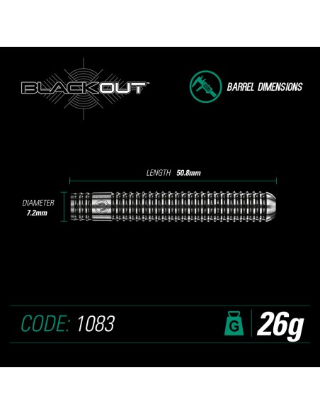 LOTKI RZUTKI DART WINMAU BLACKOUT 25G 90% WOLFRAM